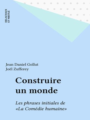 cover image of Construire un monde
